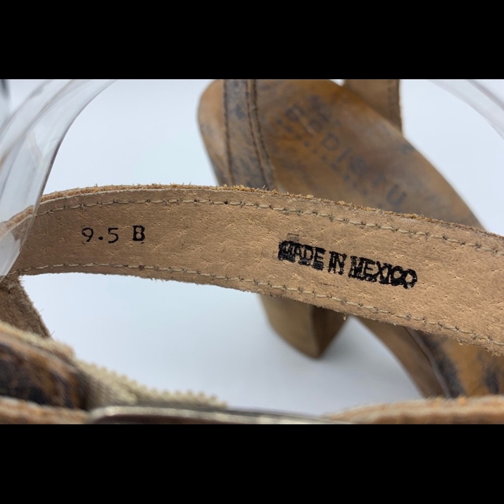 Bed Stu Womens Madeline Sandals Beige Leather Platform Heel Ankle Strap - Picture 8 of 8